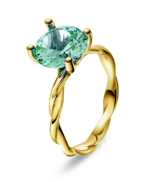 Ring i gull med syntetisk spinell