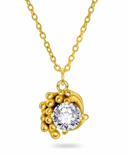 Halo smykke i sølv med zirkonia