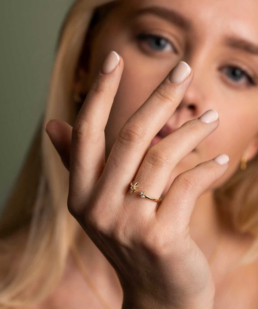 Alternative view of Shapes by Gulldia Star ring i sølv, justerbar