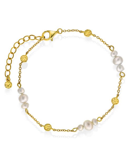 Shapes by Gulldia Fairy armbånd i sølv med perler