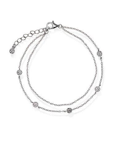 Heat double chain armbånd i sølv