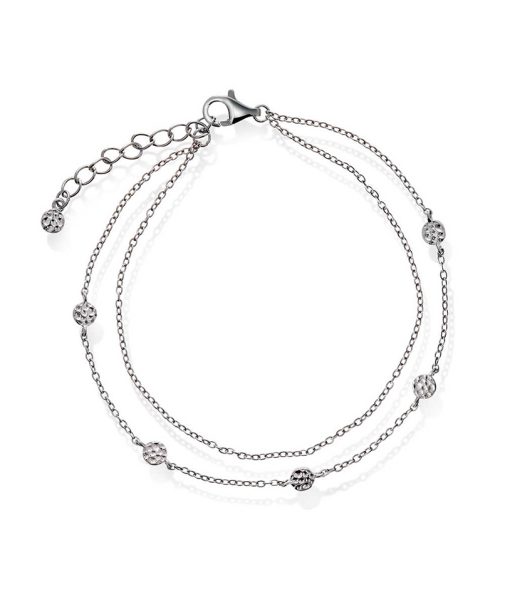 Heat double chain armbånd i sølv