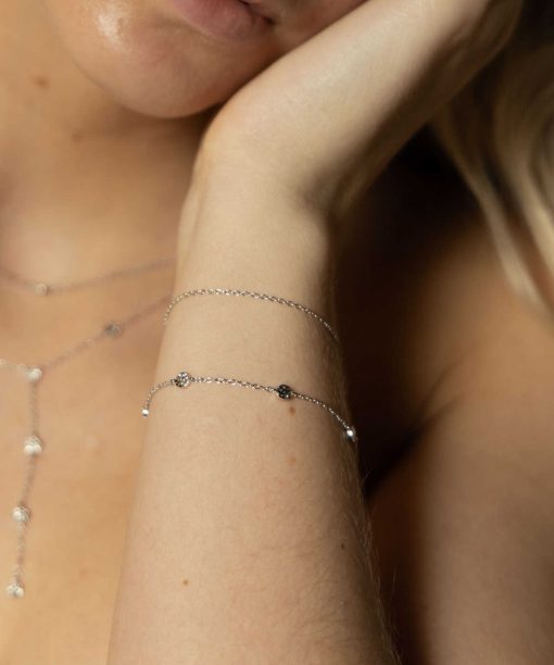 Alternative view of Heat double chain armbånd i sølv