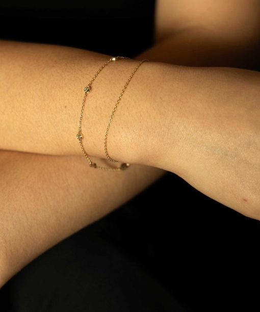 Alternative view of Heat double chain armbånd i sølv