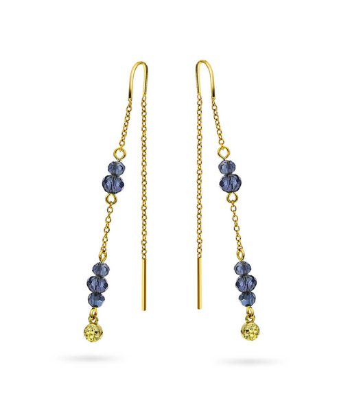 Fairy øredobber i sølv, dyp blå