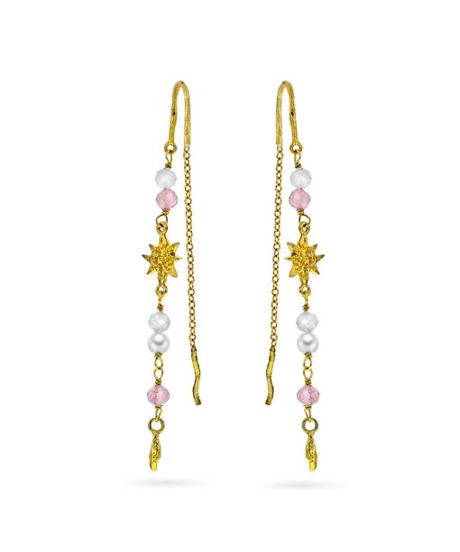 Fleur øredobber i sølv med naturstener