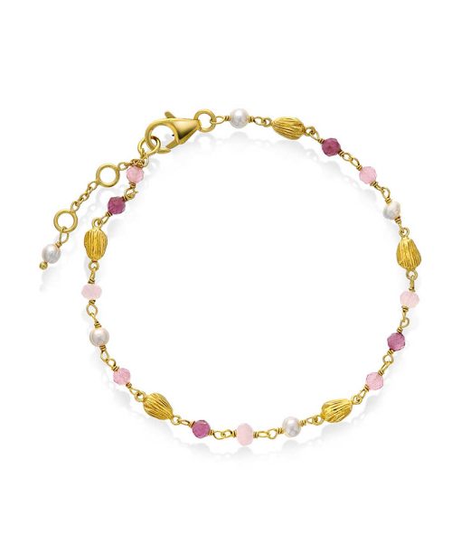 Raven armbånd i sølv med naturstener