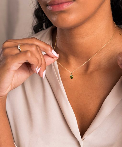 Alternative view of Cara smykke i sølv, olivengrønn zirkonia