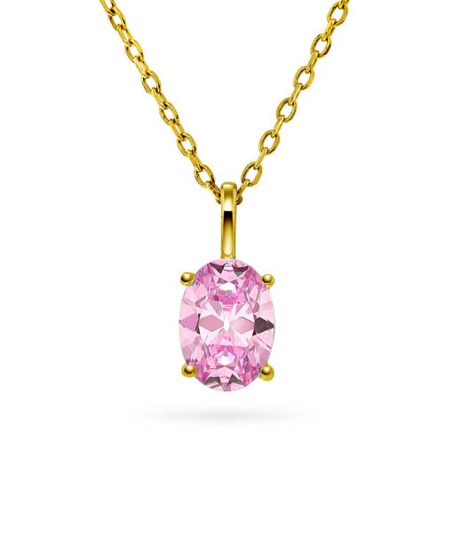 Cara smykke i sølv med rosa zirkonia