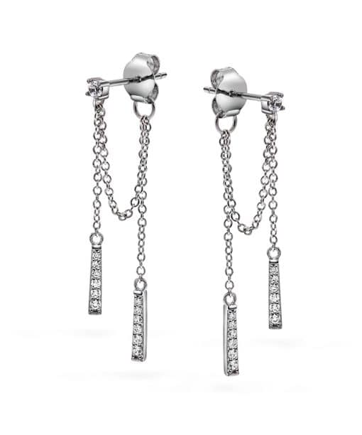 Shimmer øredobber i sølv med zirkonia