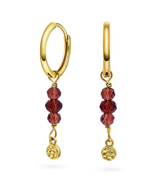 Fairy øreringer i sølv, dyp plomme