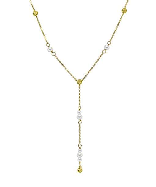 Fairy y-smykke i sølv med perler