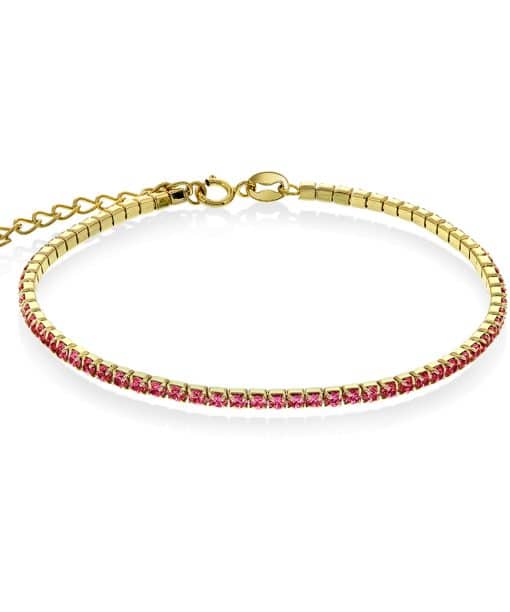 Lola armbånd i sølv med rød zirkonia