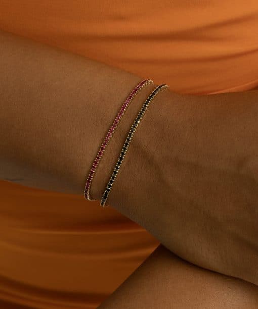 Alternative view of Lola armbånd i sølv med sort zirkonia