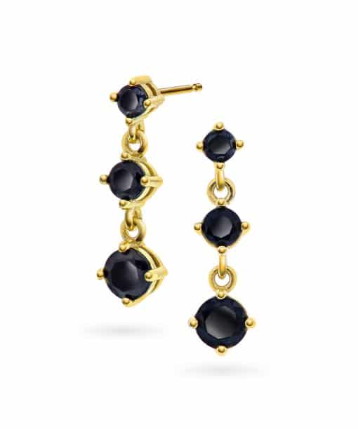 Serena øredobber i sølv, sort zirkonia