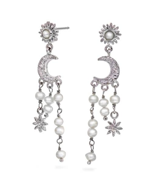 Twillight øredobber i sølv med perler