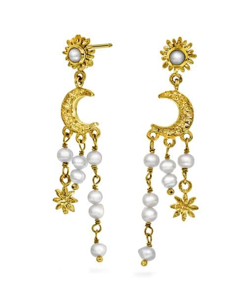 Twillight øredobber i sølv med perler