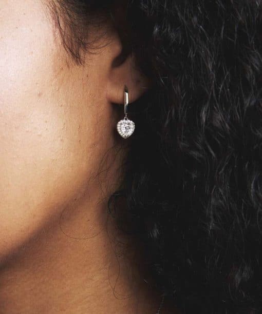 Nea øreringer sølv med blank zirkonia