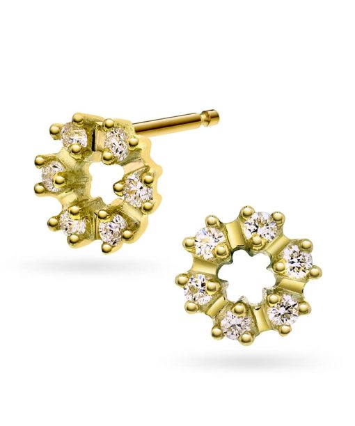Øredobber i gull m/dia 0,24 ct TWSI