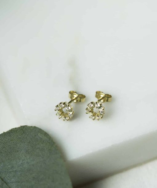 Alternative view of Øredobber i gull m/dia 0,24 ct TWSI