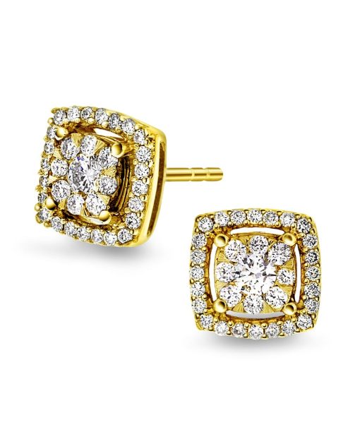 Øredobber i gull, Diamant 0.50 (WSI)