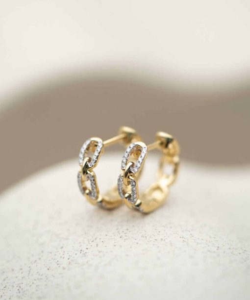 Alternative view of Øreringer i gull med diamanter 0,20 CT (W.SI)