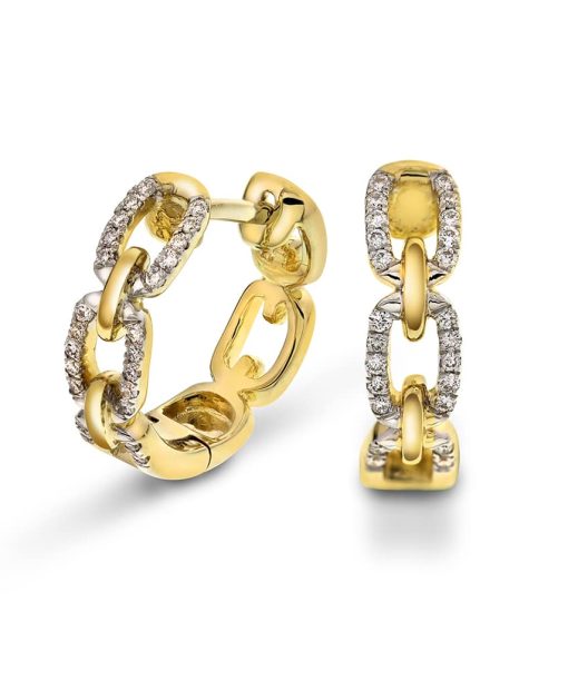 Øreringer i gull med diamanter 0,20 CT (W.SI)