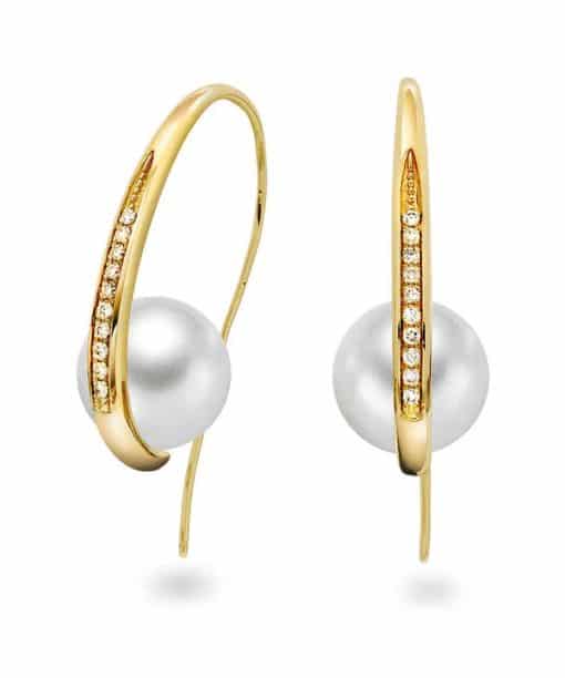 Øredobber i gull med diamant 0,09 ct WSI