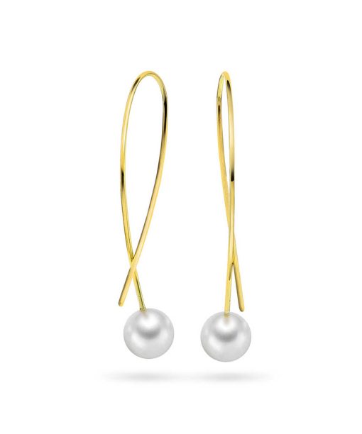 Øredobber i gull med perle