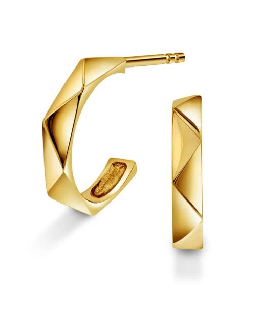 Fasett creoler i gull (2.5mm)