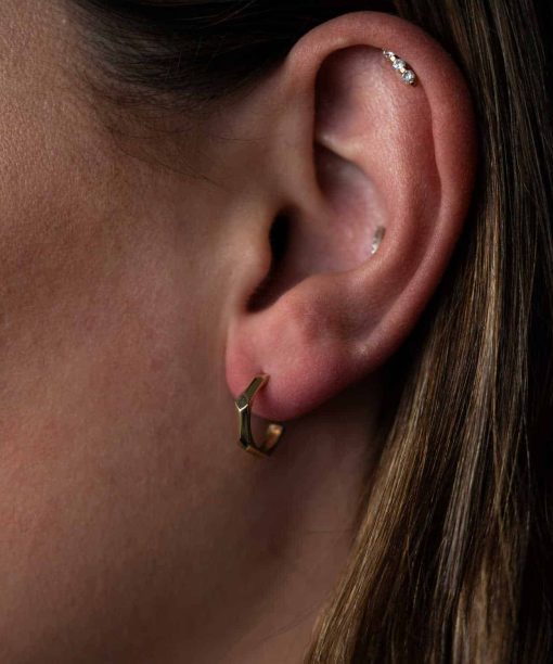 Alternative view of Fasett creoler i gull (2.5mm)