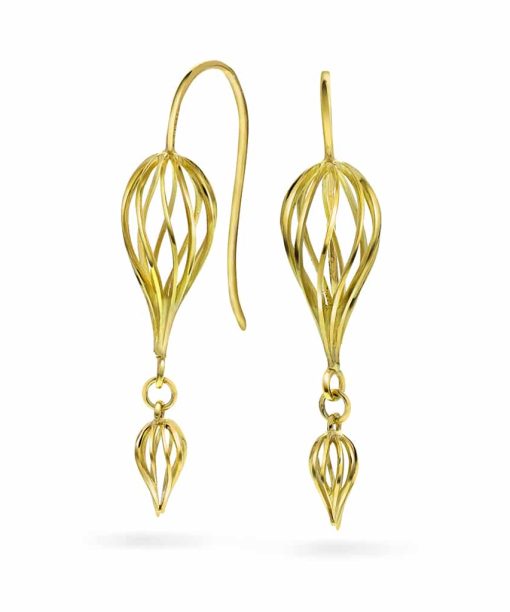 Øredobber i gull dråpe