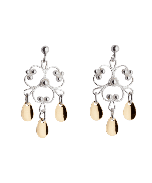 Øyrepynt, kvit/forgylt