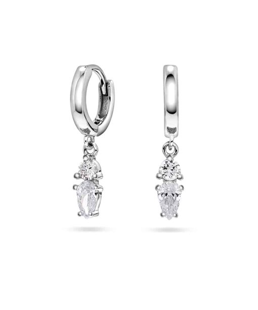 Øreringer i sølv med zirkonia