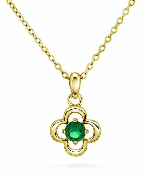 Smykke i sølv med grønn zirkonia