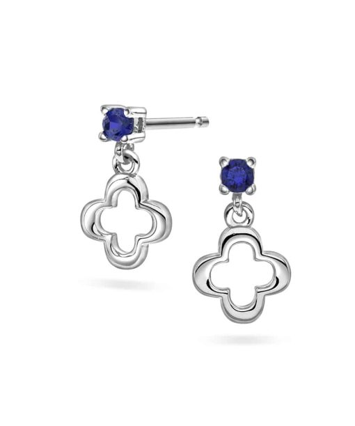 Øredobber i sølv med blå zirkonia