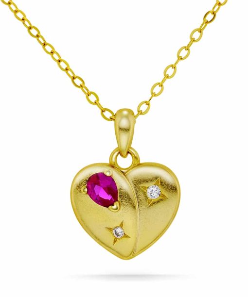 Smykke i sølv med zirkonia hjerte