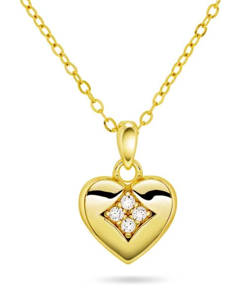 Smykke i sølv med zirkonia hjerte