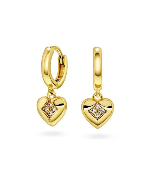 Øreringer med zirkonia hjerte
