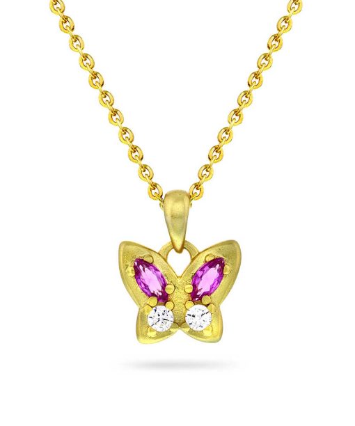 Smykke i sølv med zirkonia sommerfugl