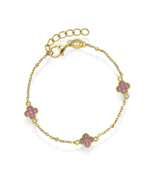 Armbånd i sølv med zirkonia kløver