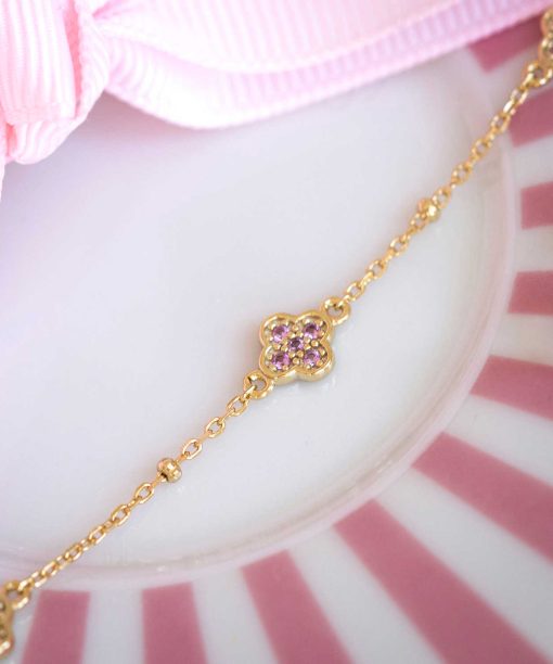 Alternative view of Armbånd i sølv med zirkonia kløver