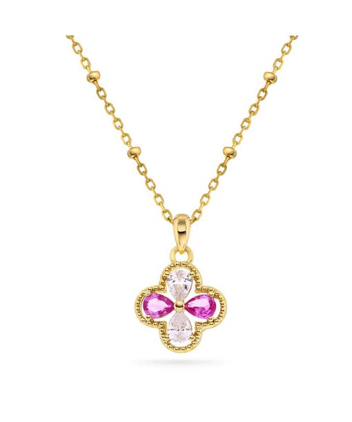 Smykke i sølv med zirkonia firkløver