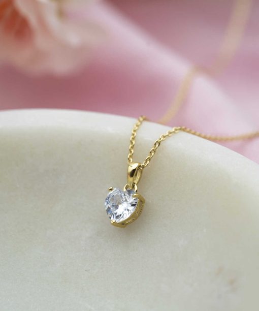 Alternative view of Smykke i sølv med hvit zirkonia hjerte