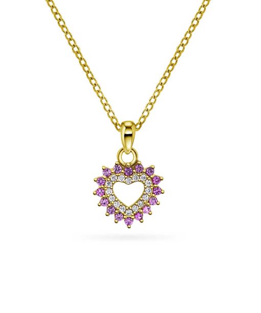 Smykke i sølv med zirkonia hjerte