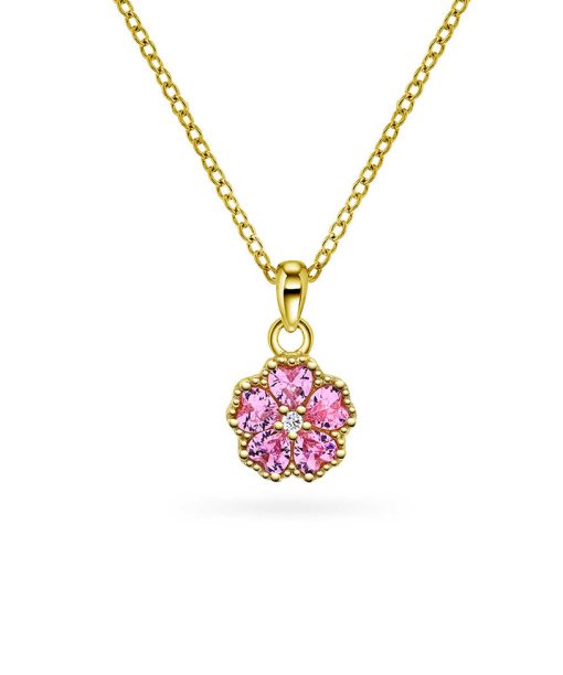 Smykke i sølv med zirkonia blomst