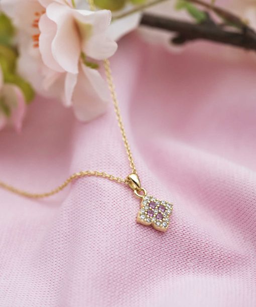 Alternative view of Smykke i sølv med zirkonia firkløver