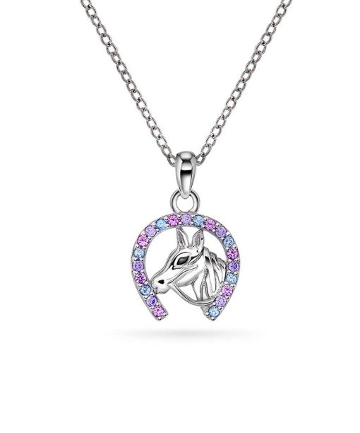 Smykke i sølv med zirkonia hest