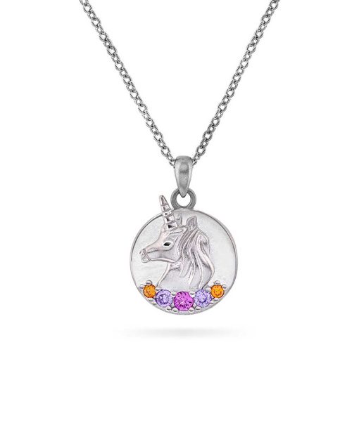 Smykke i sølv med zirkonia unicorn