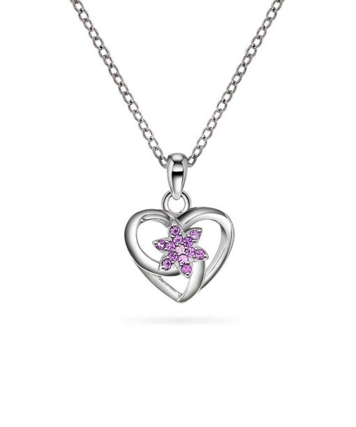Smykke i sølv med zirkonia hjerte